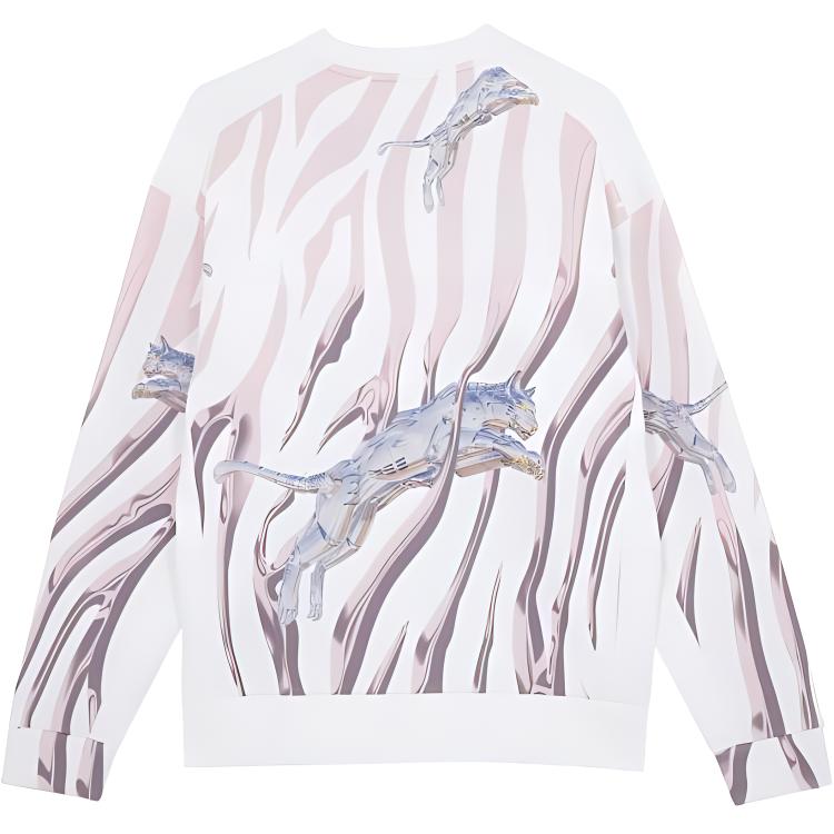 PUMA X Kōzan-Ki FW23 Metallic Logo Stripe Crewneck Sweatshirt Unisex Tops White 622614-02