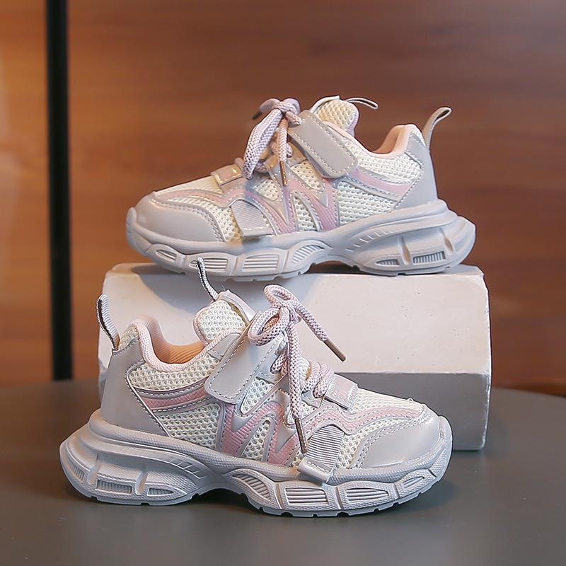 

2026Spring new children s shoes: lightweight and comfortable sports casual shoes for boys, stylish and versatile Korean-style dad shoes for girls 26-30One Hand5Double рожевий