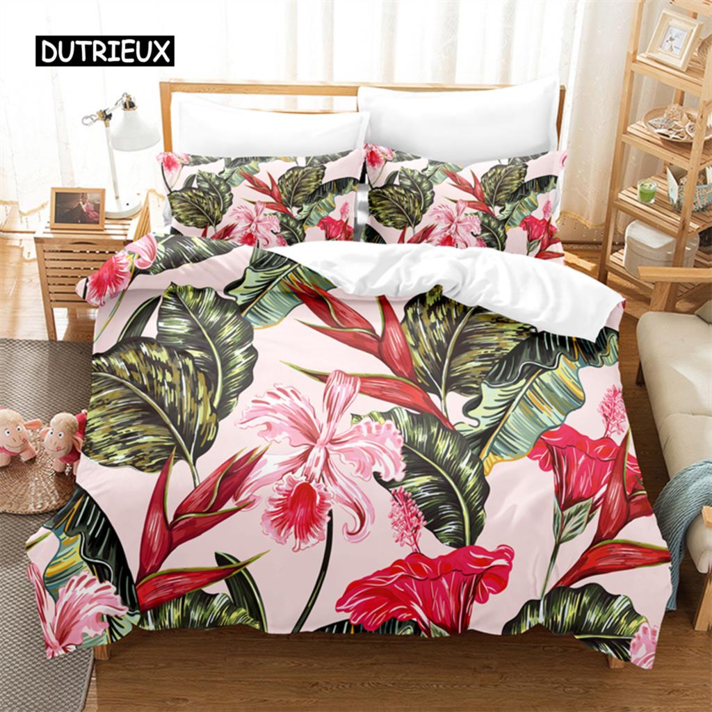 Cartoon Beautiful Flower Bedding Set Duvet Cover Set 3d Bedding Digital Printing Bed Linen Queen Size Bedding Set Fashion Design