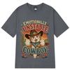 Funny Cowboy Cat Meme T-shirt Men's Women Fashion T-shirt Summer Short-sleeved Loose Casual Cotton Oversized T-shirts Streetwear5