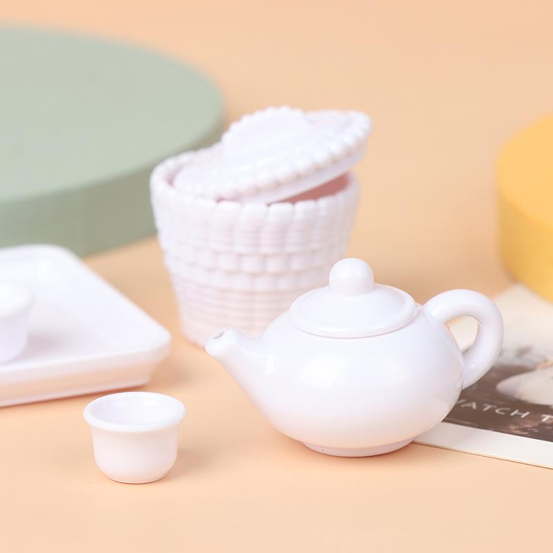 6Pcs/Set 1:12 Dolls House Miniature Cups & Pot Set Direction Furniture Toys