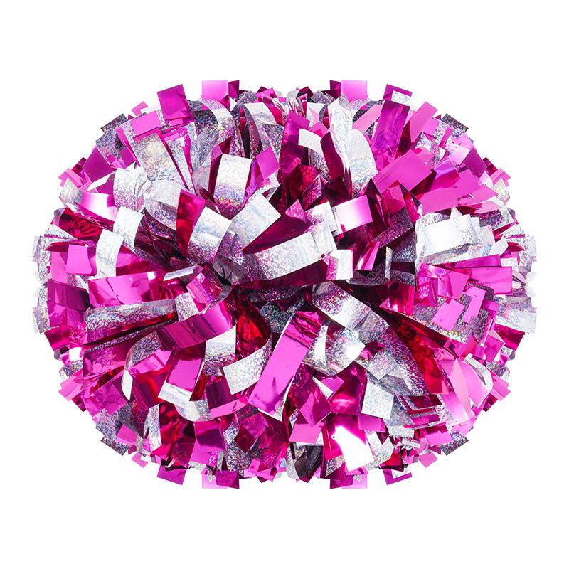 Colorful Laser Cheerleading Pom Poms with Baton Handle for Team Spirit Sports Dance Cheering Kids Adults