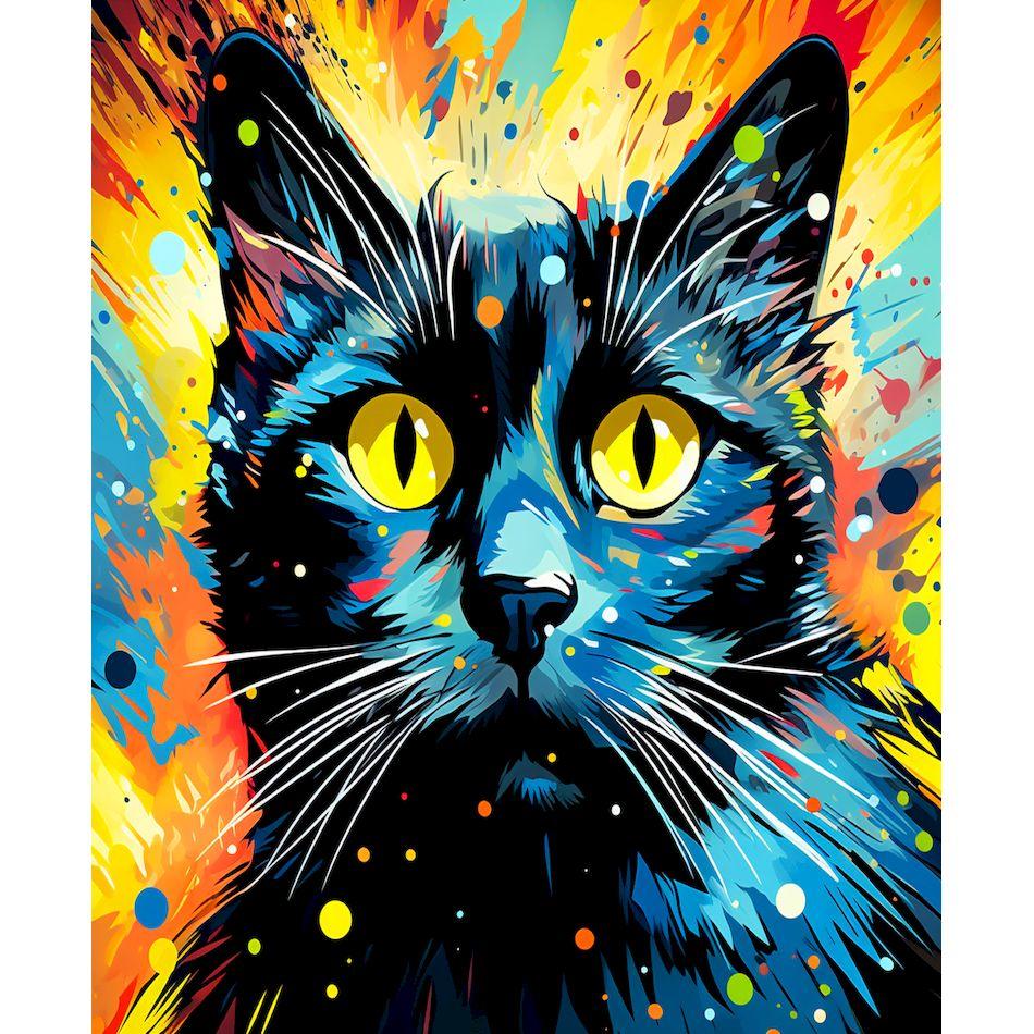 CHENISTORY Paint By Numbers Colorful Cat Animal Acrylic Drawing Canvas Wall Art Oil Painting By Numbers DIY Home Decoration