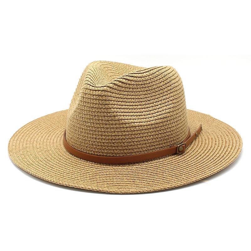 Hot Summer Sunscreen Outdoor Shade Panama Hat White Flat-brimmed Retro Jazz Top Hat Men's and Women's Hats