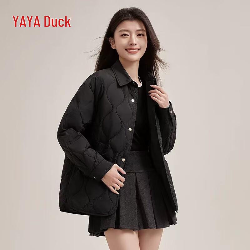 Women's Shirt Collar Lightweight Duck Down Jacket