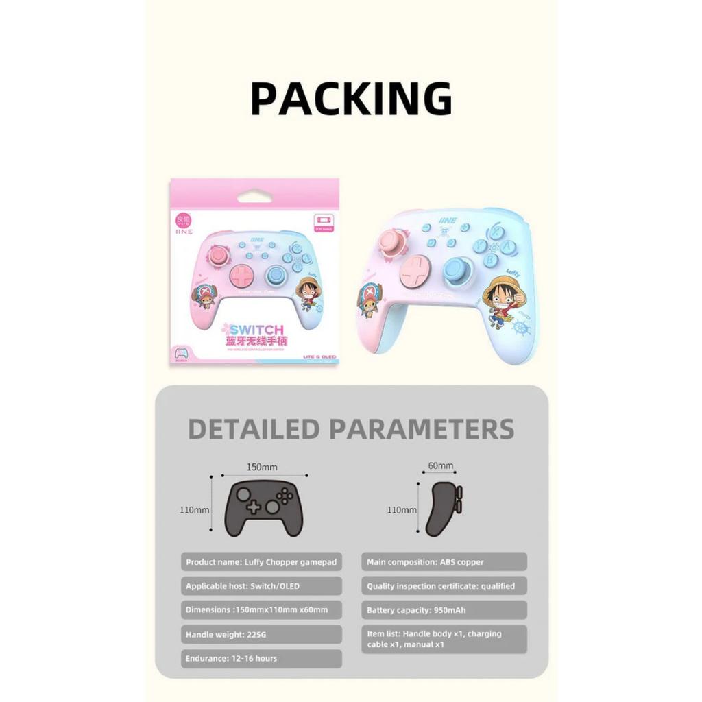 Luffy/Chopper Gamepad with Adjustable Lights Wireless Bluetooth Left and Right Hand Controllers for Switch