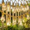 Vintage Hemp Rope Solar String Lights Outdoor, Waterproof Garden Decor Fairy Light for Patio Gazebo Fence Yard
