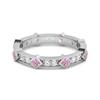 Pink CZ Eternity Band Women Wedding Ring - 925 Sterling Silver