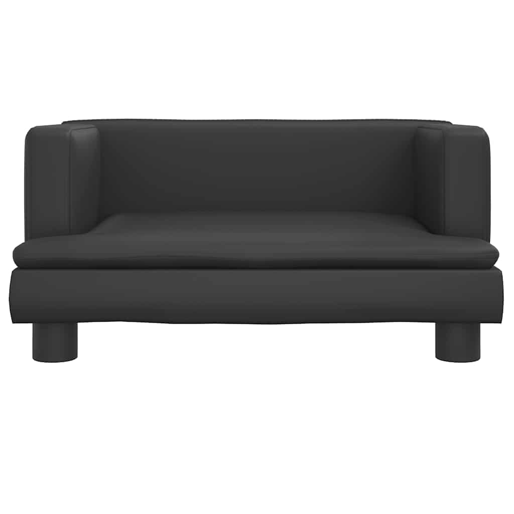 Kids Sofa Black 60 X 40 X 30 Cm Faux Leather