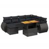 VidaXL Garden Lounge Set with Cushions 8 Pcs, Patio Sofas, Patio Furniture Set, Outdoor Furniture, Black 3272308