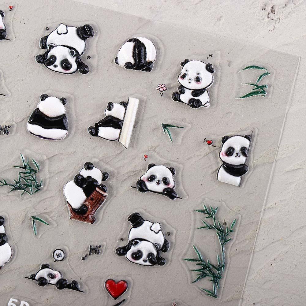 Panda Nagelaufkleber Tiere Nagelzubehör Selbstklebende Maniküre DIY Nail Art