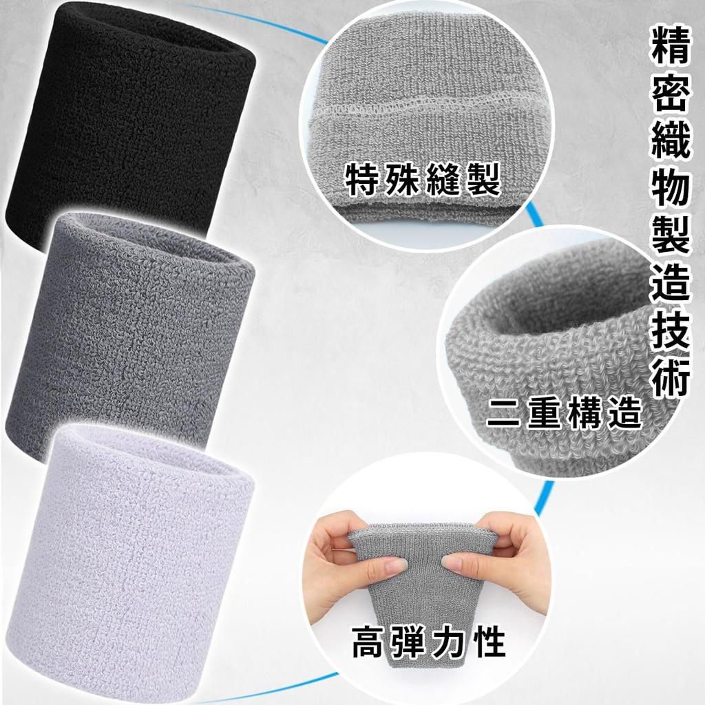 Sports Wrist Support for Sweat Wrist Unisex Wristbands, Bands, [4-Pack] Lightweight, Sweat-Absorbing, Quick-Drying, Breathable, Stretchable,