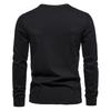 2023 Men's European & American Henley Collar Long Sleeve Solid Casual T-Shirt