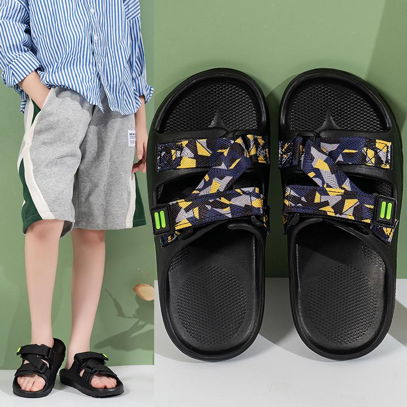 Boys Slippers Handsome Camouflage Outdoors Kids Beach Shoes Non-slip Trendy 2025 Summer New Children Sandals Soft Sole Versatile