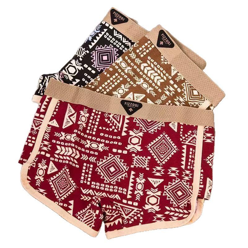 Κόκκινο Γυναικείο Εθνικό Στυλ Αναπνεύσιμο Ρετρό Μποξεράκι - Μοντέρνο, Άνετο, Απαλό.