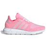Adidas Originals Swift Run J Round Toe Lace-Up Breathable Low-Top Running Shoes Kids sneakers Pink White EF5951
