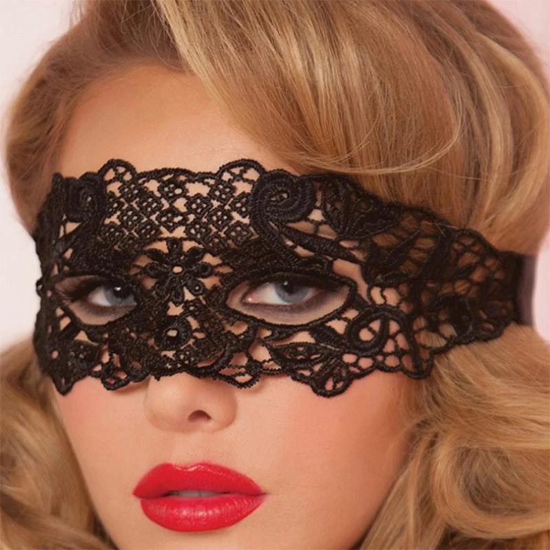 3pcs-Exotic Apparel Lingerie Women Hollow Lace Eye Mask Accessories Goggles Night Club