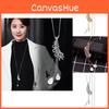 Stunning Long Feather Pearl Tassel Pendant Necklace For Women In Elegant Styles