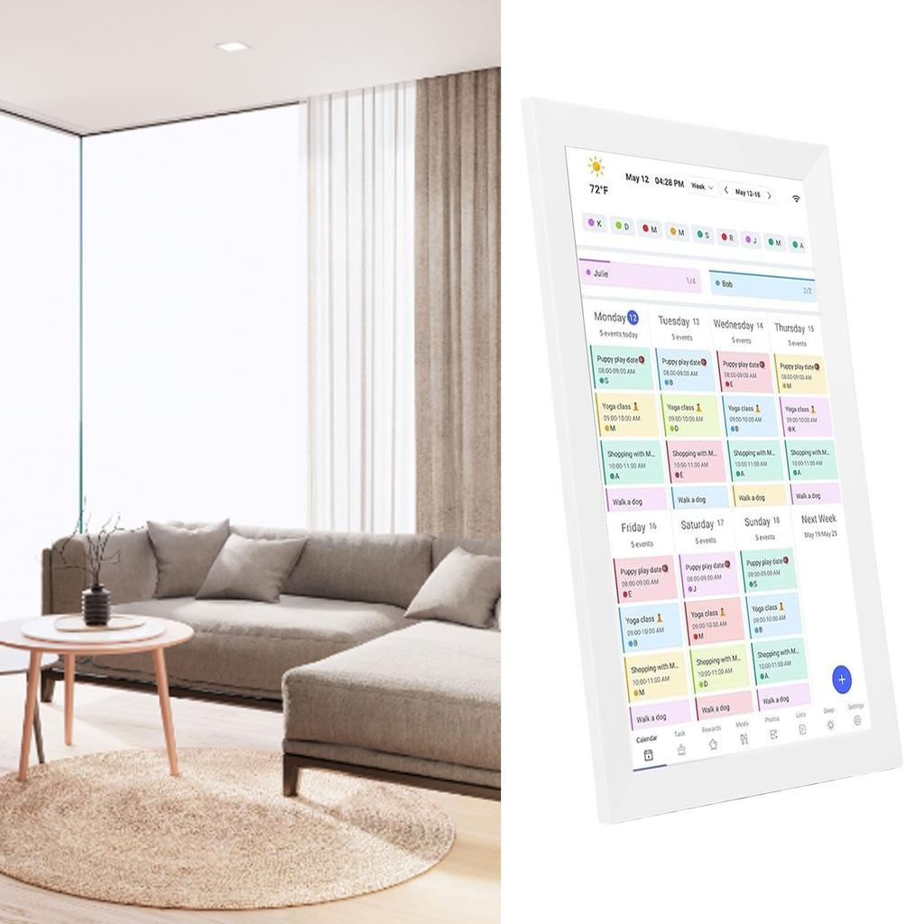 15.6 Inch Wall Planner Digital Calendar Chore Chart WiFi Smart Touchscreen Interactive Display Wall Desk Mount APP Control 32GB