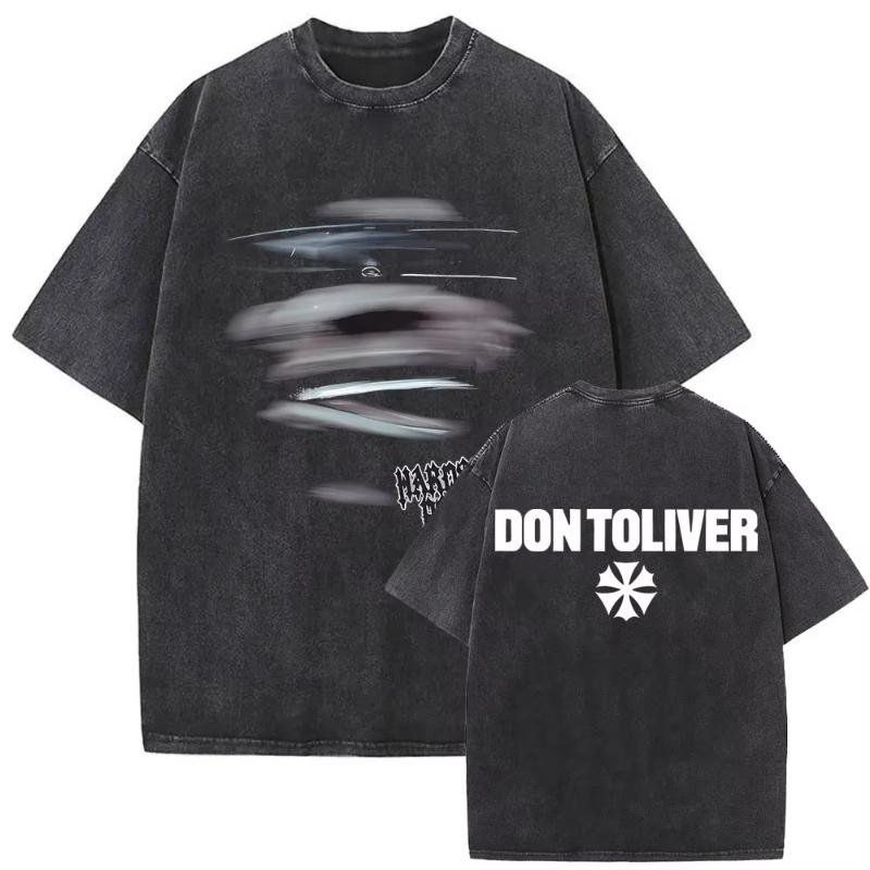 Washed Vintage Rapper Don Toliver Hardstone Psycho Album Print T Shirts Unisex Women Fashion Hip Hop Oversized Tshirts Streetwear