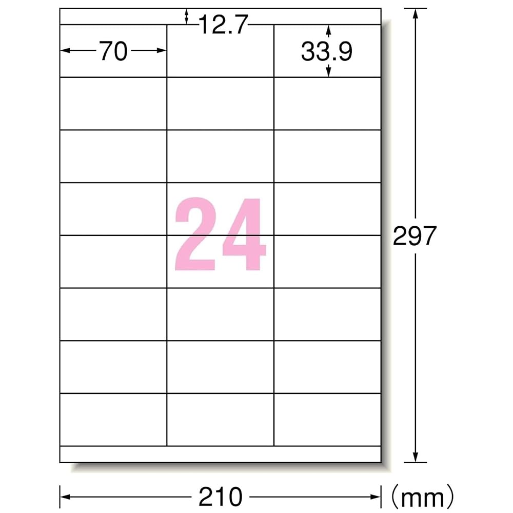 A-One Label Stickers 43024, Printer Compatible, Adjustable for Easy Placement, A4, 24 Labels per