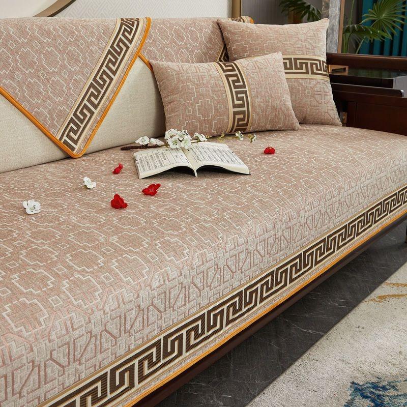 European Jacquard Chenille Fabric Sofa Cushion Non-Slip Four Season Universal Leather Sofa Cover Towel 1/2/3/4 Seats Sofa Cover