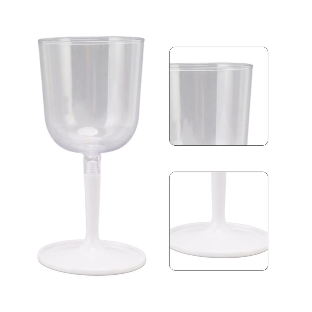 Portable Collapsible Wine Glass Shatterproof Clear Detachable Plastic Wine Glasses for Outdoor Camping Travel