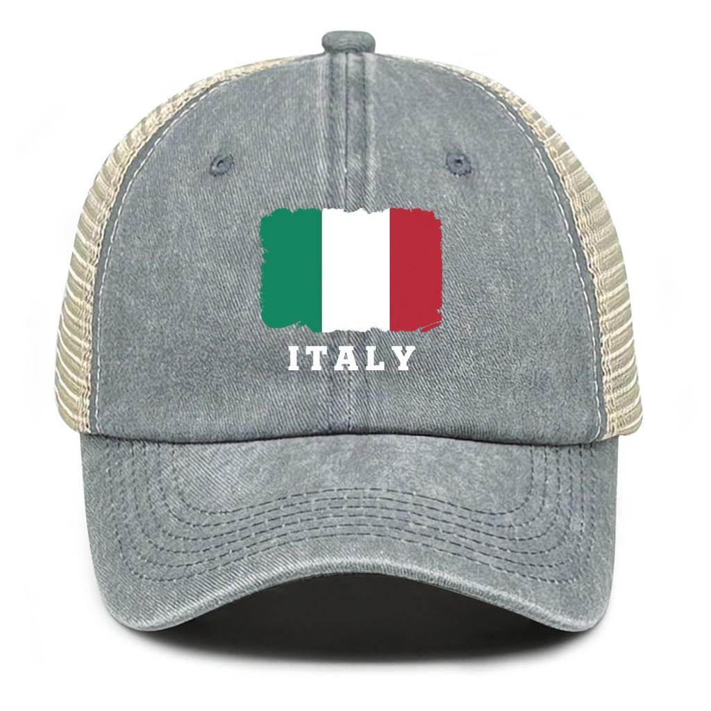 Italienische Flagge Druck Verstellbare Trucker-Kappe, Patriotische Damen-Kappe Verstellbarer Riemen Retro Stilvoll Sportliche Snapback Baseballkappe