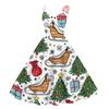 Vestito Sexy da Donna a Spalle Scoperte con Stampa Natalizia Vintage per Festa