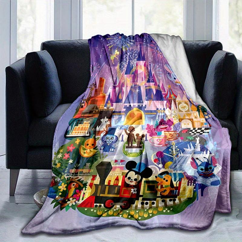 1pc, Mickey and Friends (1) Home Decor Flannel Blanket Perfect Gift for Bedroom, Living Room, Travel, Camping, Car