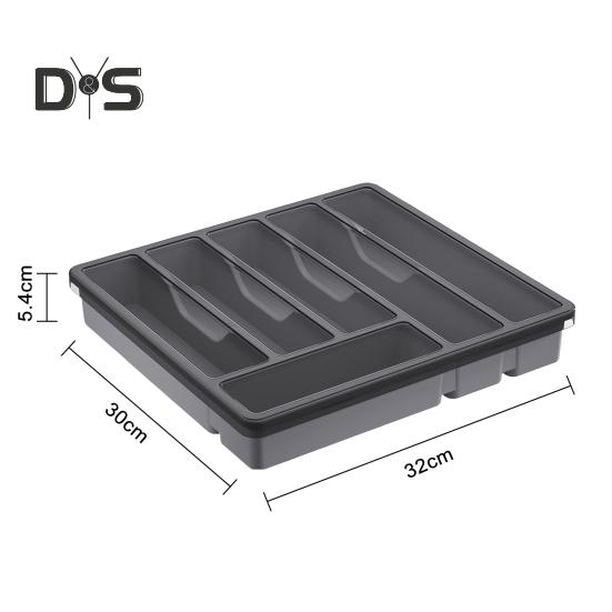 

Держатель для кухонных столовых приборов с крышкой, 6 отделений, ящик, столешница, палочки для еды, ложка, вилка, резак, ящик для хранения столовых приборов, закрытый лоток-органайзер серый