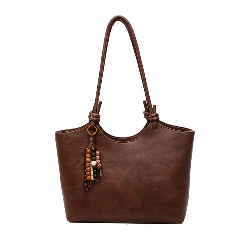 Retro High-appeal Underarm Bag, Large-capacity Commuter Bag, Simple Single-shoulder Tote Bag