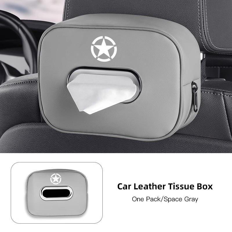 New PU Leather Car Tissue Box Storage Bag Accessories For Jeep Renegade Wrangler JL JK Gladiator Grand Cherokee Compass Patriot