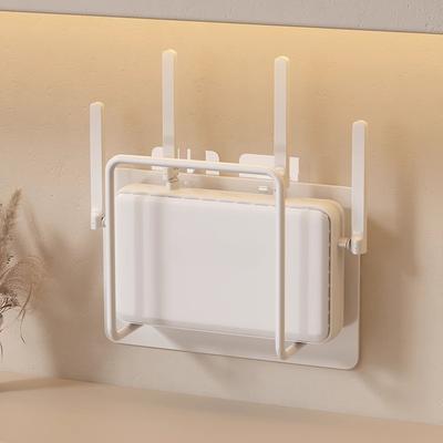 Estantes de Almacenamiento para Router sin Taladro Soportes Organizadores de Artículos Varios Montados en la Pared de la Sala de Estar Gadgets para el Hogar Estante de Regleta de Enchufe Metálica