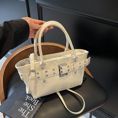 Locomotive Wind Rivet Small Bag Women's New Fashion Trendy Cool Portable Tote Bag Summer Advanced Messenger Bag