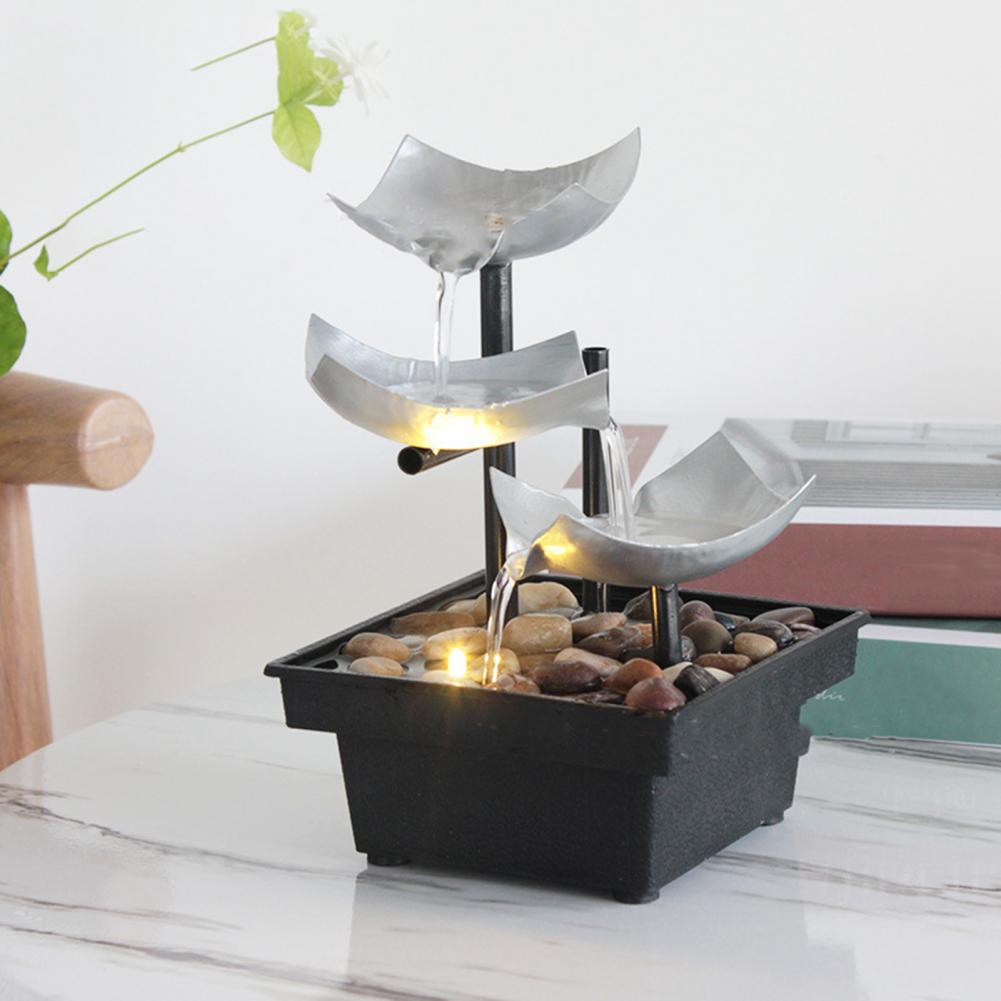 Decor de masă cu fântână Decor convenabil cu LED-uri cu textură fină Fântână Decor de birou Fântână multicoloră Sculptură de birou