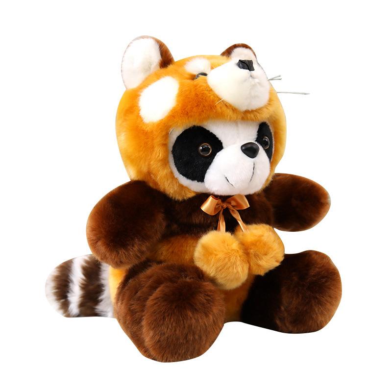 Süßer Süßer Panda Verwandelt in Tiger Waschbär Puppe Plüschtier Schwarz Und Weiß Panda Puppe Kinderpuppe Puppe