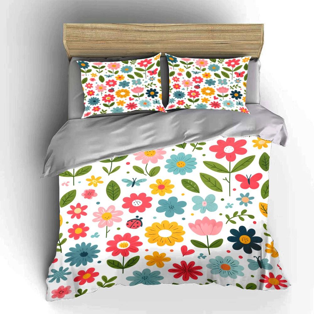 Floral Three-Piece Set For Decoration Exquisite Three-Piece Bedding Set Gift For Kids And Adults