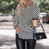 Cămașă de primăvară și toamnă pentru femei, guler mediu, cămașă cu dungi, mânecă clopot, temperament, îmbrăcăminte pentru femei