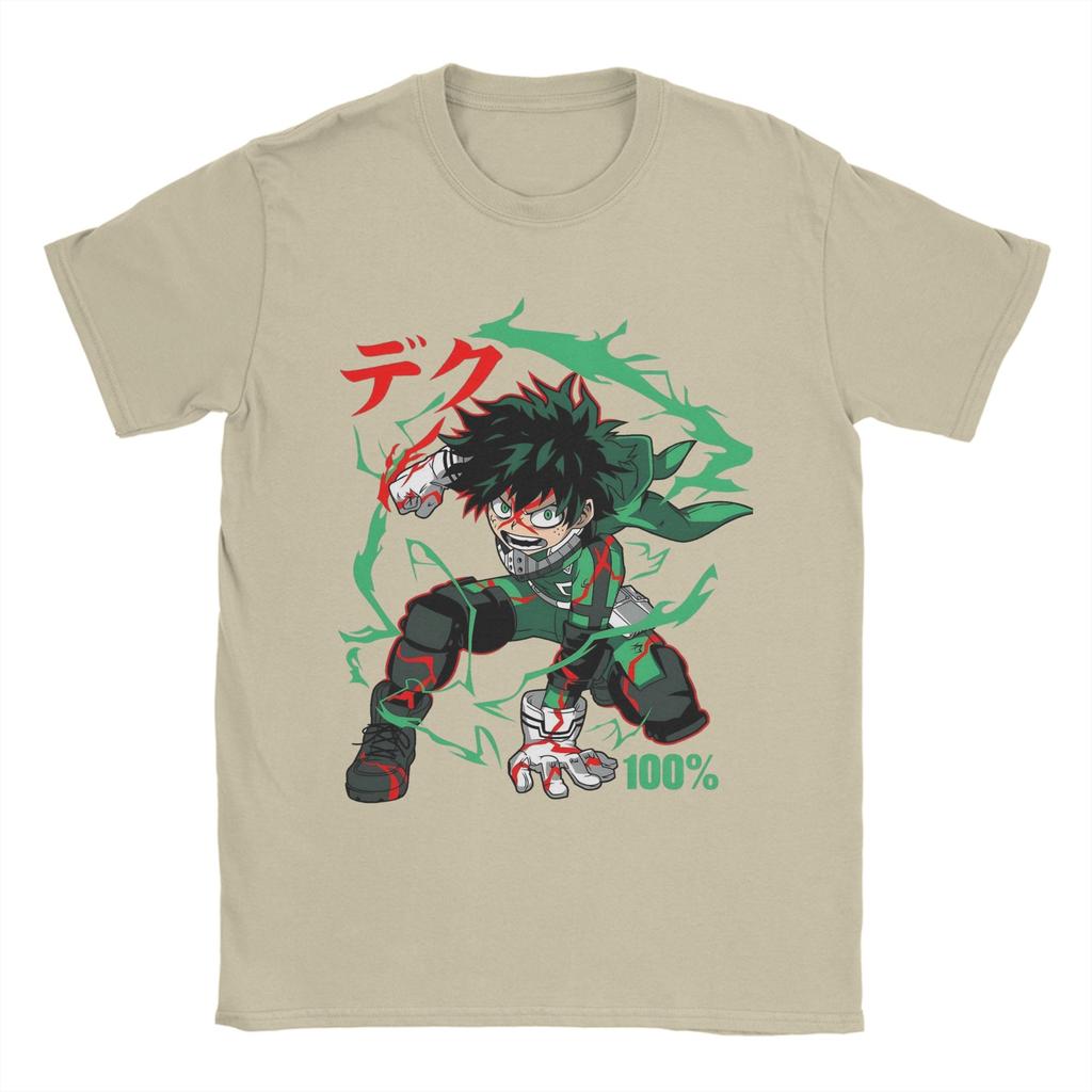 Crazy My Hero Academia Midoriya Izuku TShirts Men O Neck Pure Cotton T Shirt  Short Sleeve Tee Shirt Plus Size Clothes