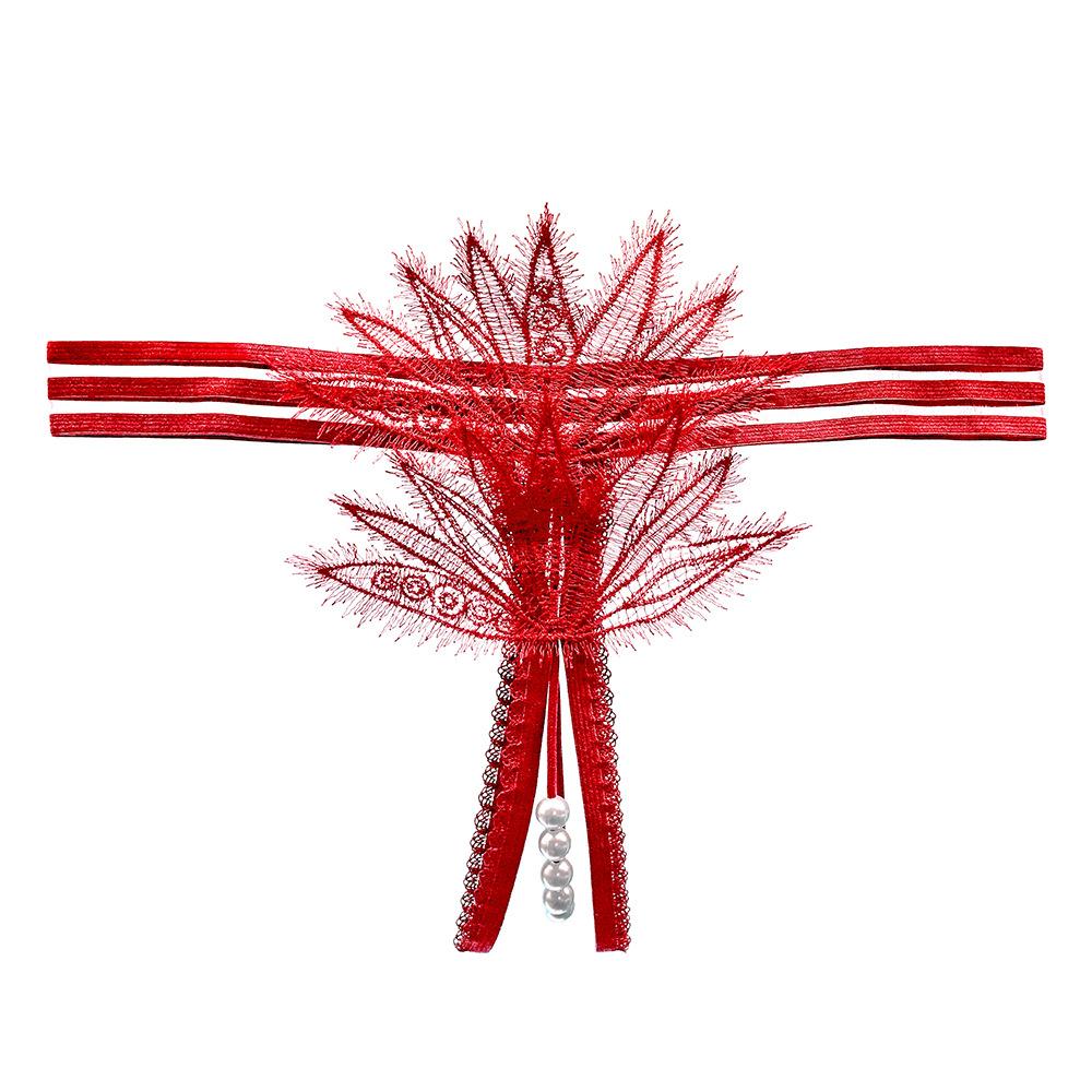 Flirting Eyelashes Lace Panties Can Be Inserted Into Women's Erotic Beaded Massage Bed Teasing Hot Perspective Thong 2290