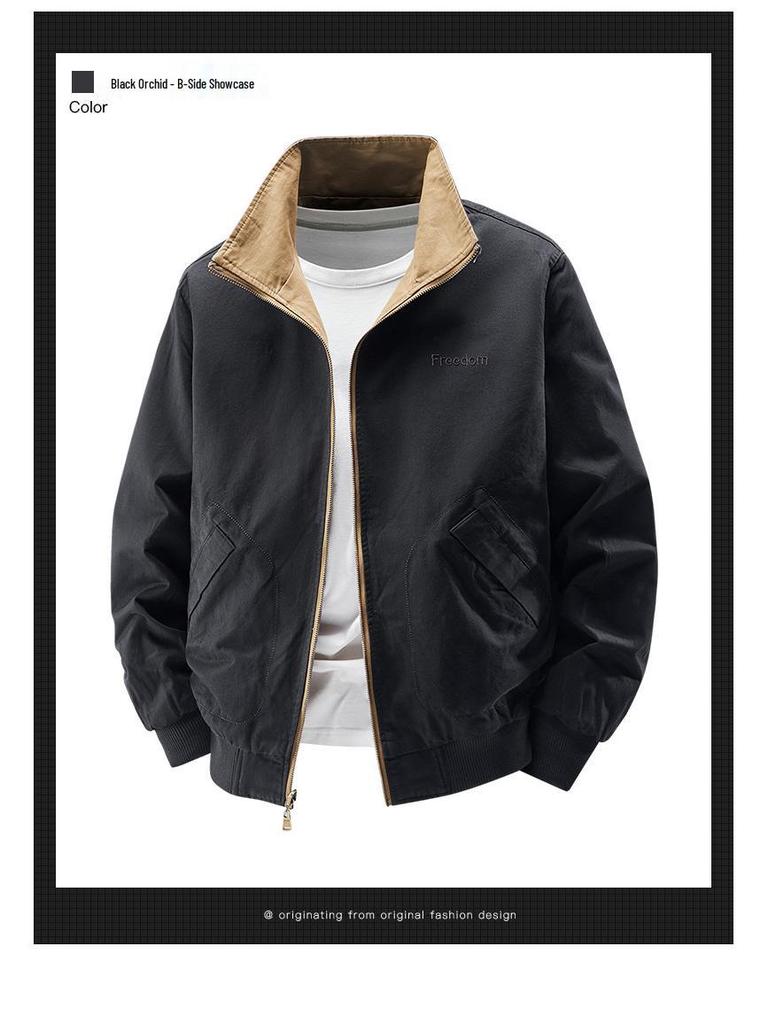 Reversible Men's Bomber Jacket - Spring/Autumn Fashion Casual Flight Suit