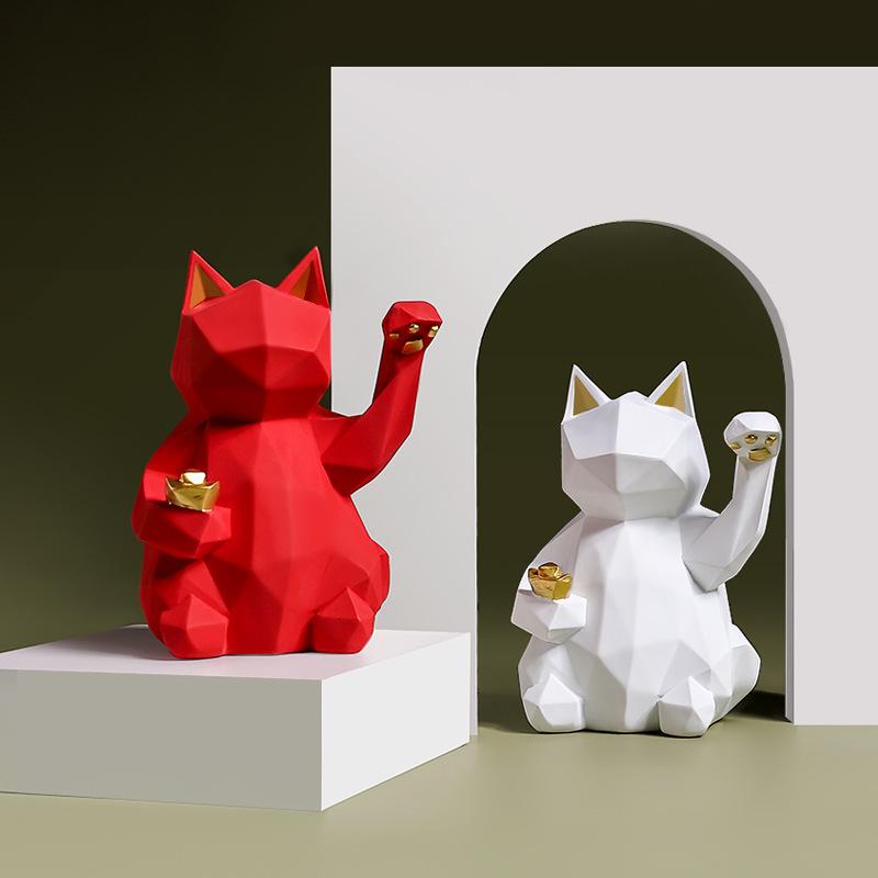 Fortune Cat Resin Craft for Home or Store Decoration