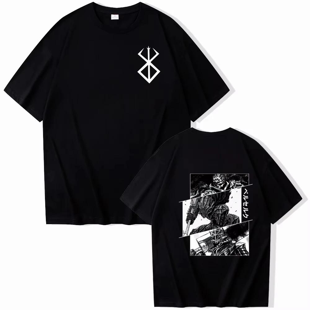 

2025 Anime Berserk Tshirt Summer Men Women Cotton Oversized Short Sleeve T Shirt Print T-shirt Tops 2024 Tee Trend Fans Clothes S