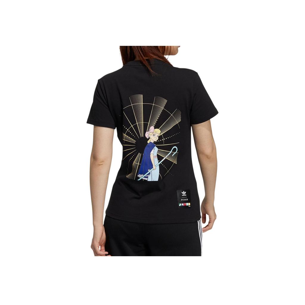 Adidas Originals Fashion Versatile Casual Breathable Short Sleeve Regular T-Shirt Women Tops Black HG4856