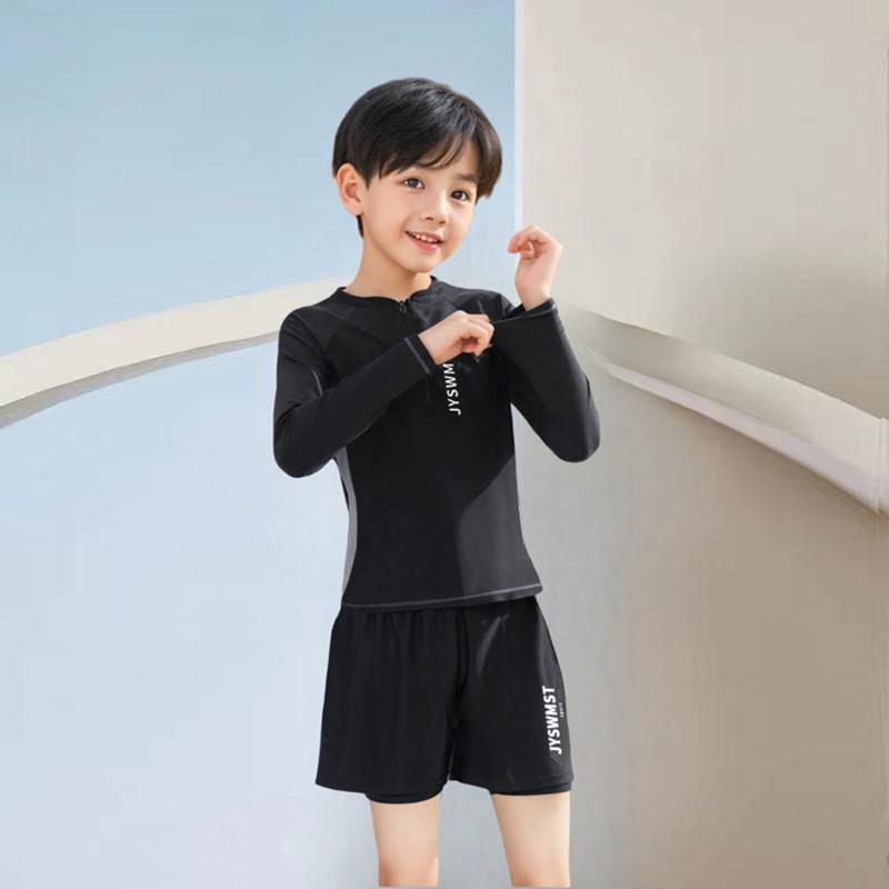 Boys UV Protection Long Sleeve Separated Swimwear Set Teens 9-17 Years