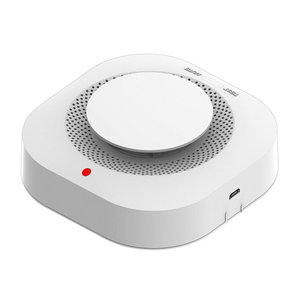 Intelligent Wireless Smoke Detection Device 360  Degrees  Induction Home Smoke Alert Detector Sound Light Alarm and Short Messaging Notifi