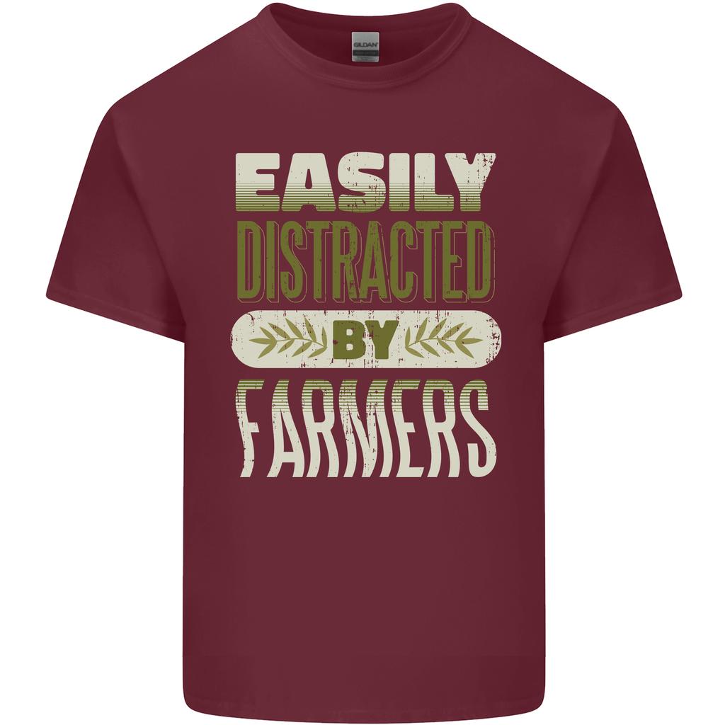 Easily Distracted Farmers Farming Unisexs Light Cotton TShirt