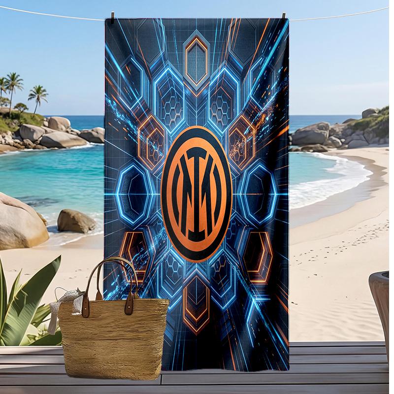 Asciugamano da Spiaggia Stampato Borussia Dortmund Asciugamano Morbido ad Asciugatura Rapida Coperta da Spiaggia Rettangolare Grande Portatile per Viaggio Piscina