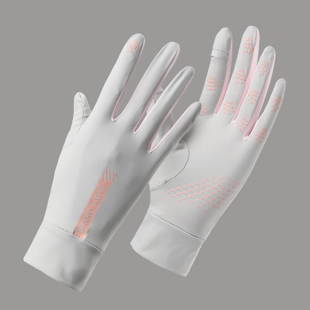 Sunscreen Gloves for Summer Driving for Women In Summer UV Anti Slip Ride Electric Bike Thin Sunshade Ice Silk Breathable Finger